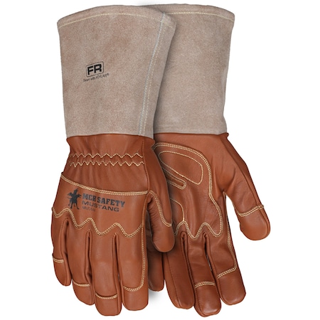 Mcr Safety Gloves, Grain Goat Dbl Palm unlined 5'' Bell Cuff, L MU3644L